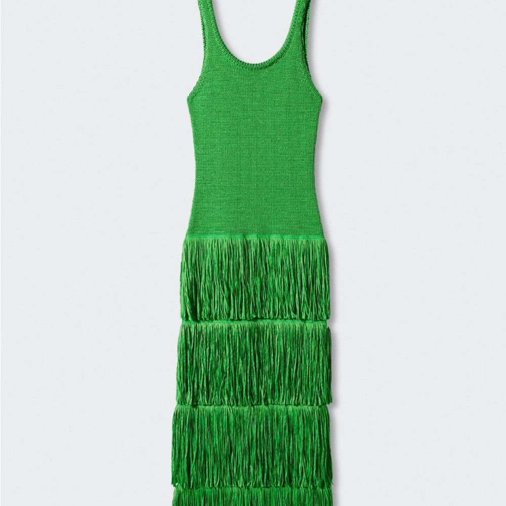 Simon Miller x Mango Collab: Green Fringe Dress